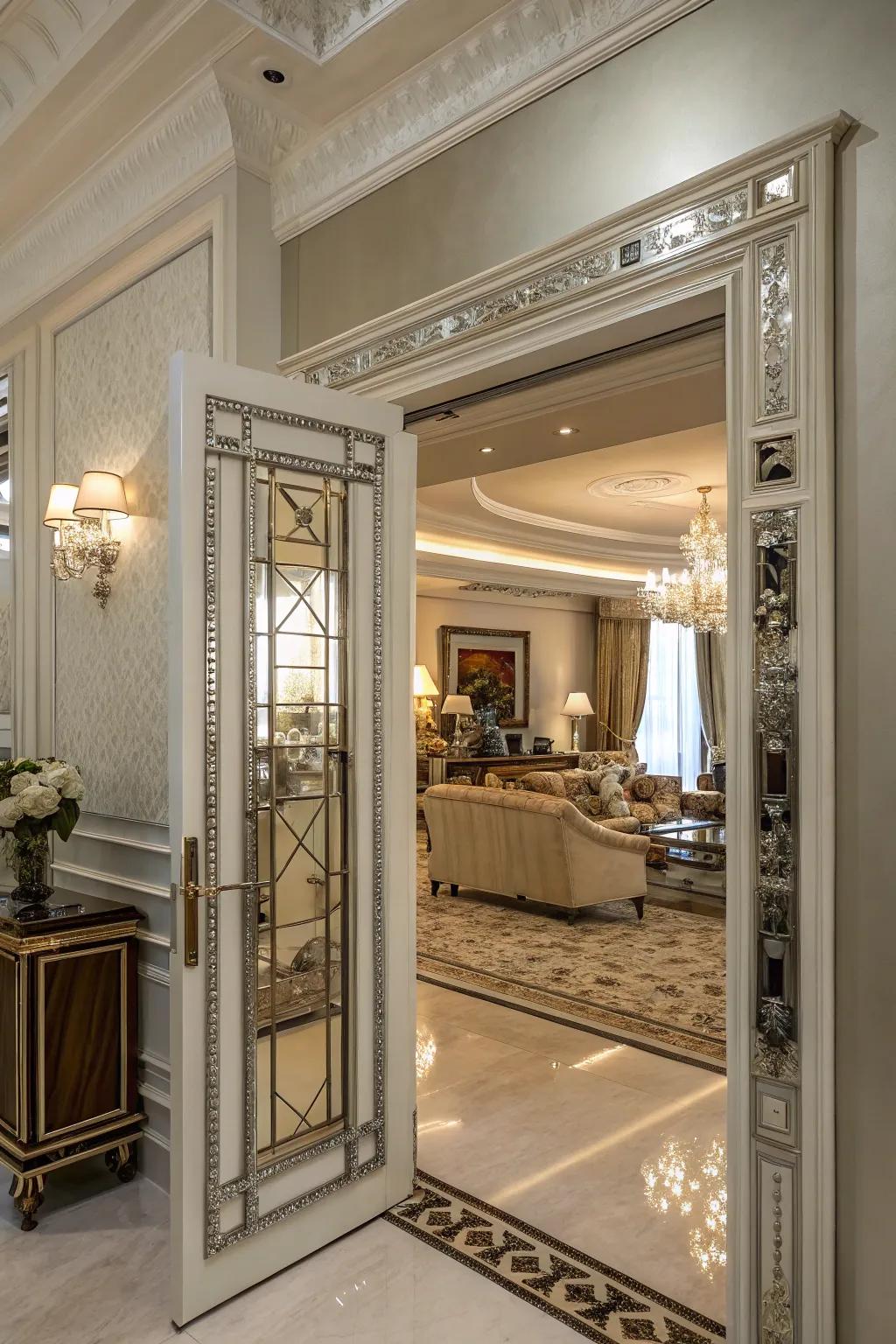 Metallic accents within trim contributing opulent elegance.