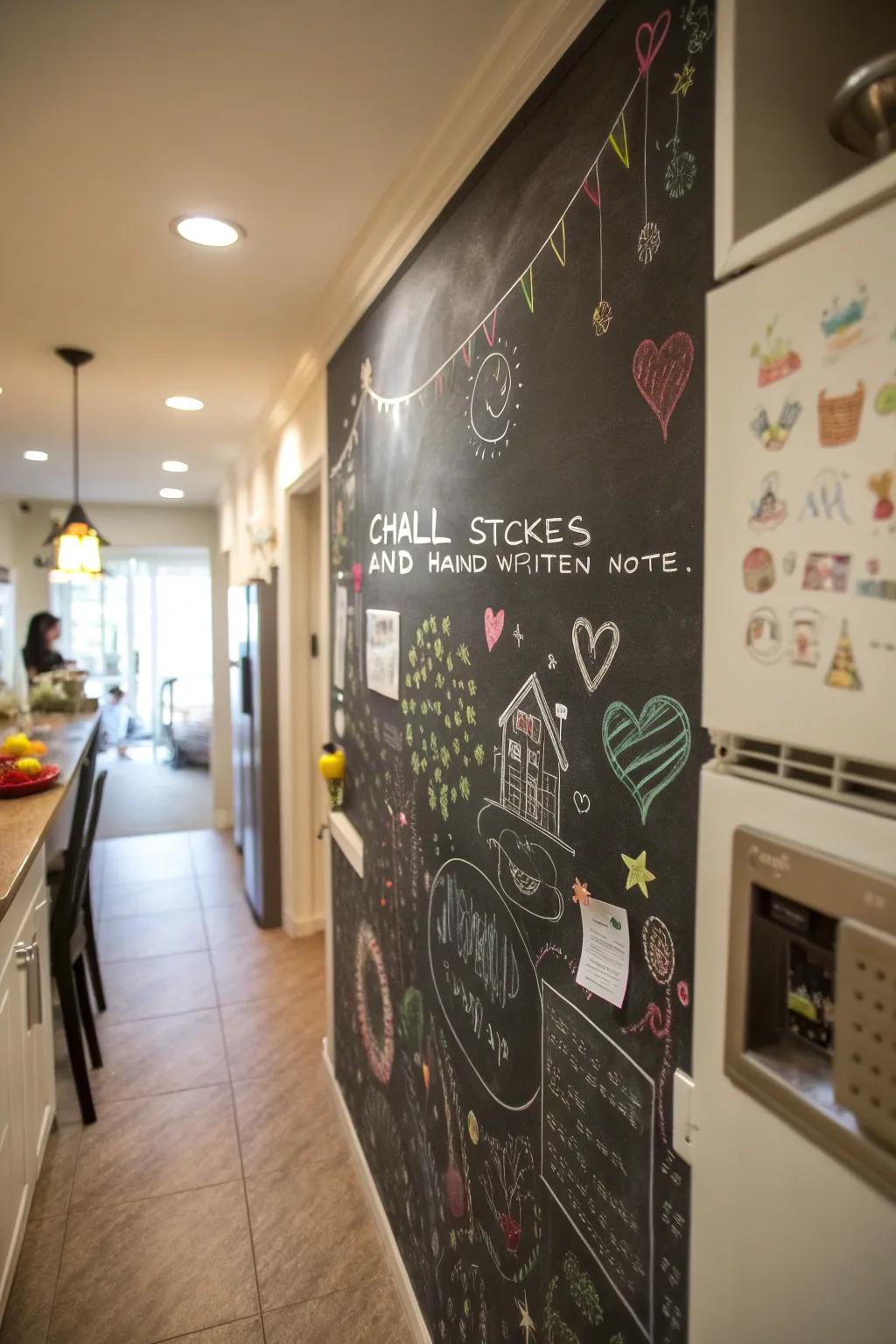 Create an interactive space with chalkboard decals.