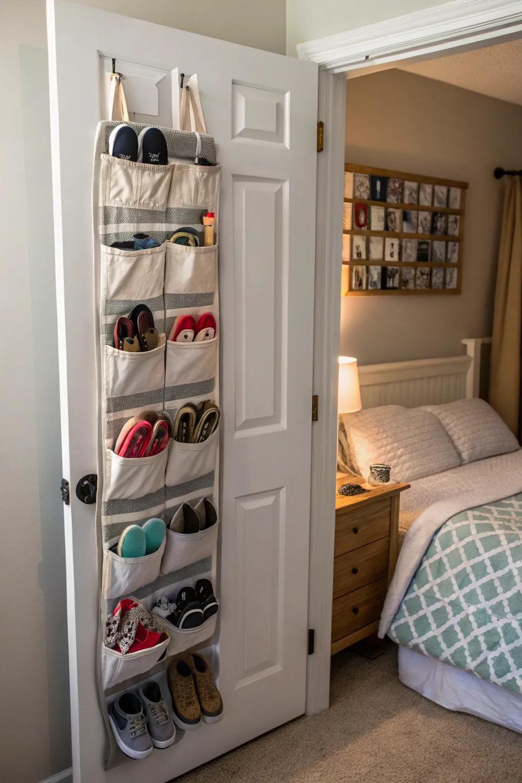 Optimize storage by using the back of your door.
