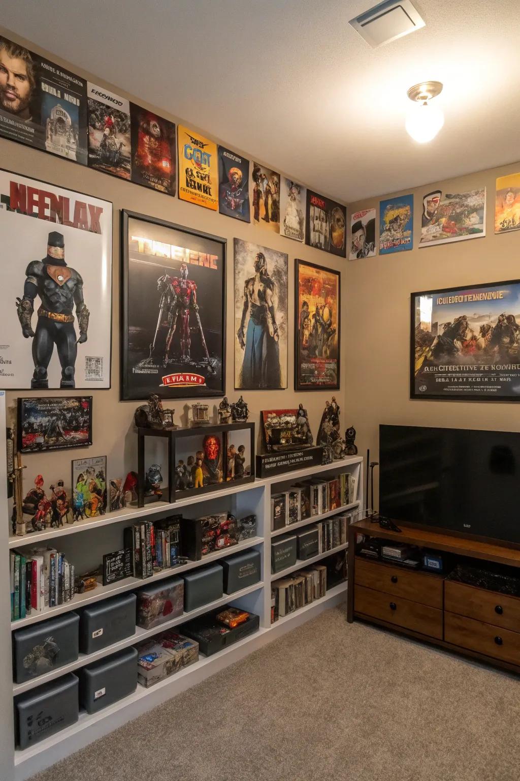 Pop culture memorabilia makes your space more inviting for viewers.