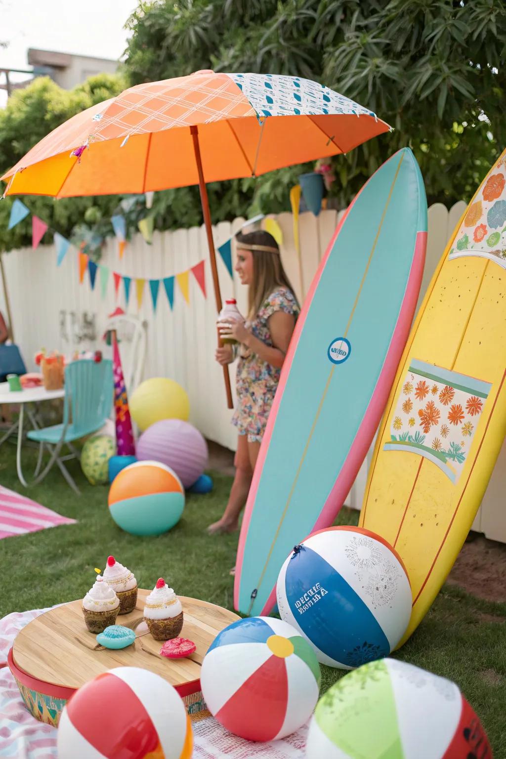A fun retro seaside celebration featuring vintage summer vibes.