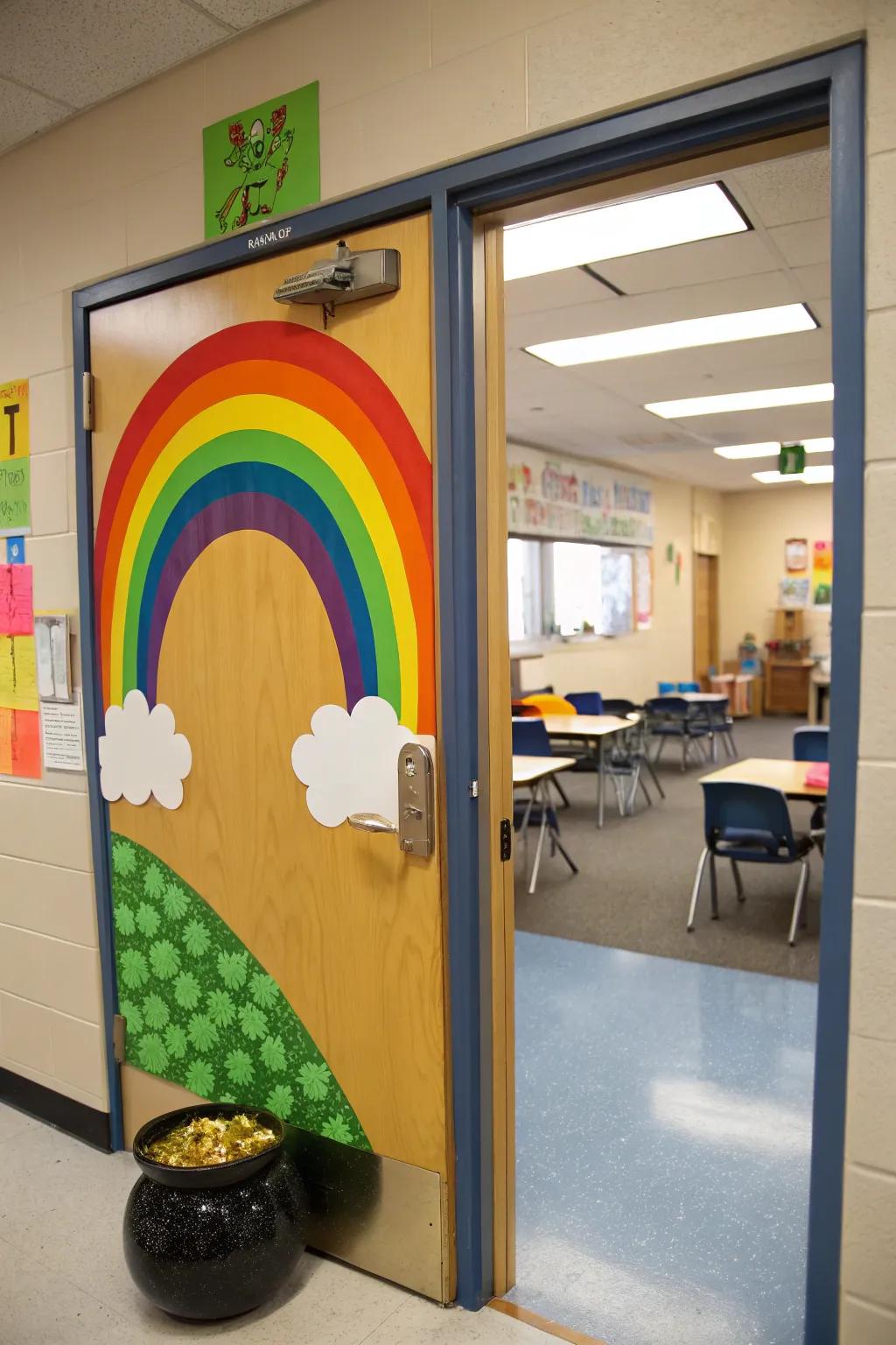 Celebrate the variety of knowledge with a spectrum-themed door.