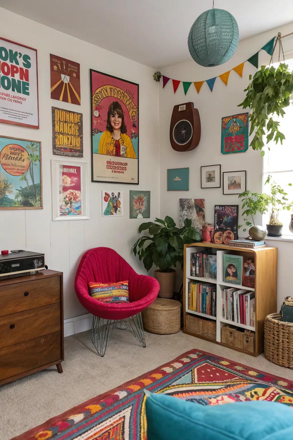 Diverse decor adds a unique quality to the space.