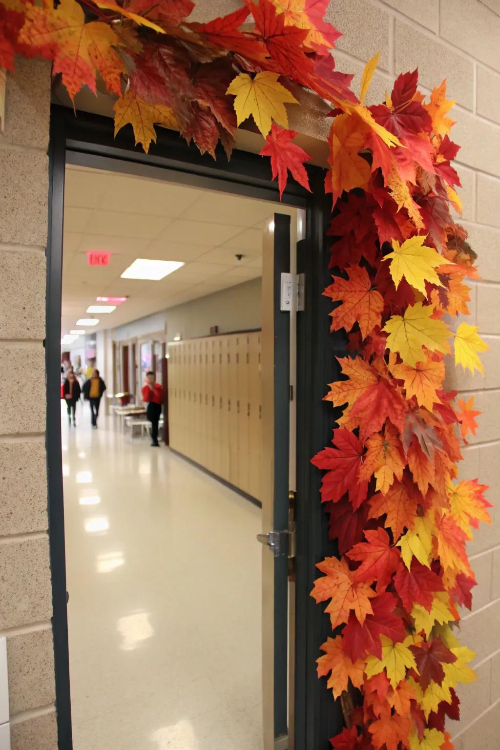 A stunning design of maple leaves capturing the magic of fall.