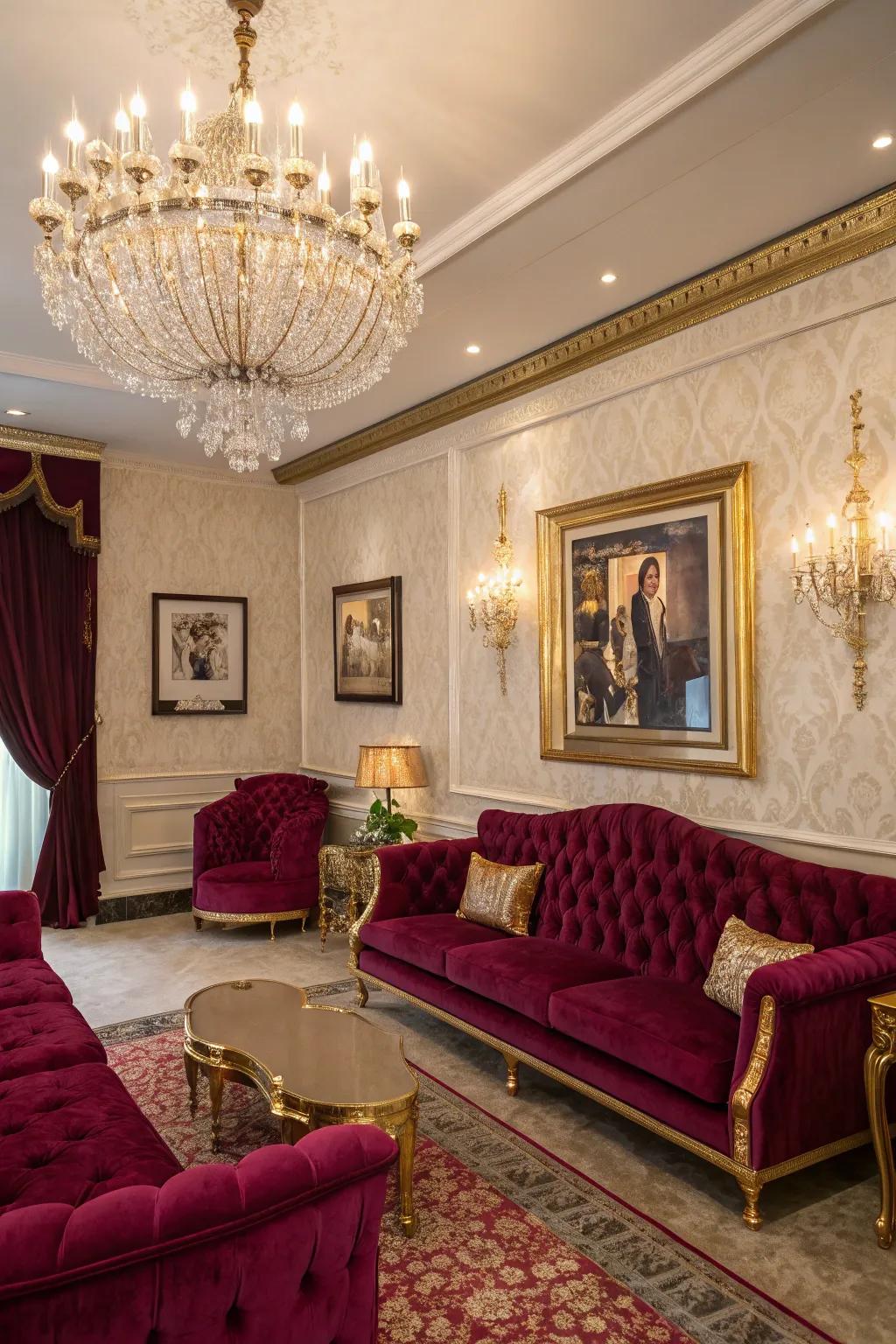 Star style featuring opulent and glamorous decoration.