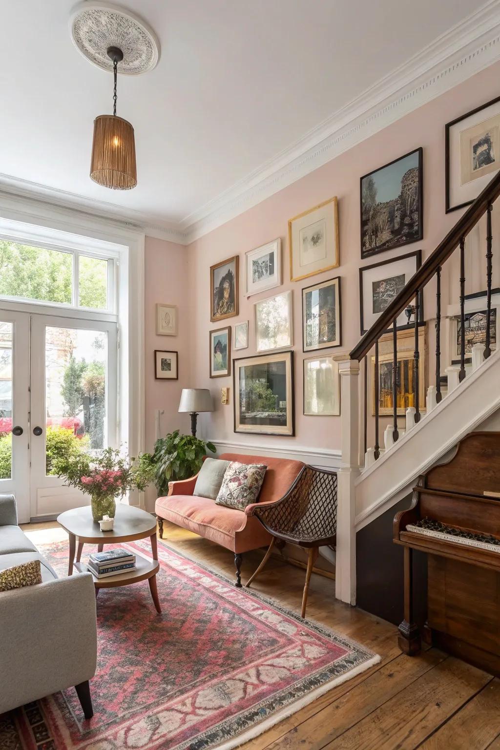 Eclectic area blending vintage and modern pieces