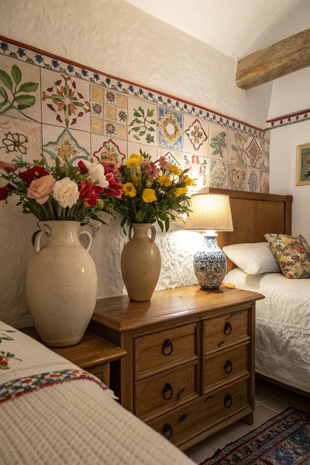 Ceramic features add color and artisanal charm to your design.