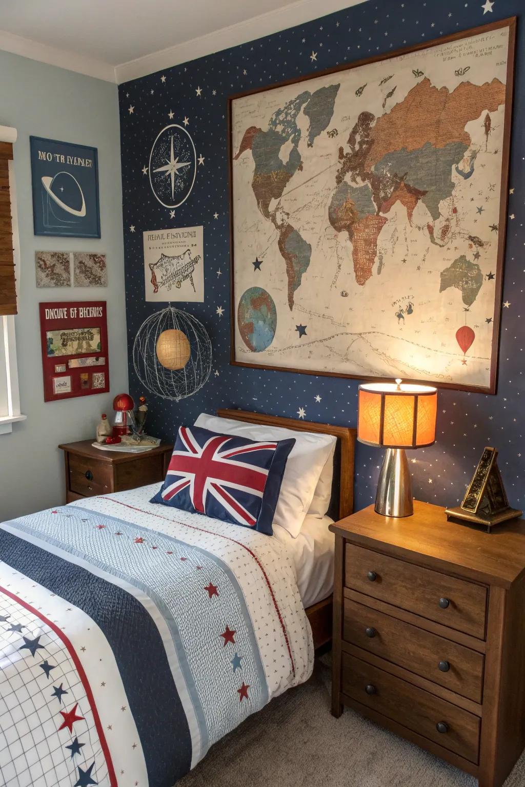 A room with themed accents for a sense of adventure.