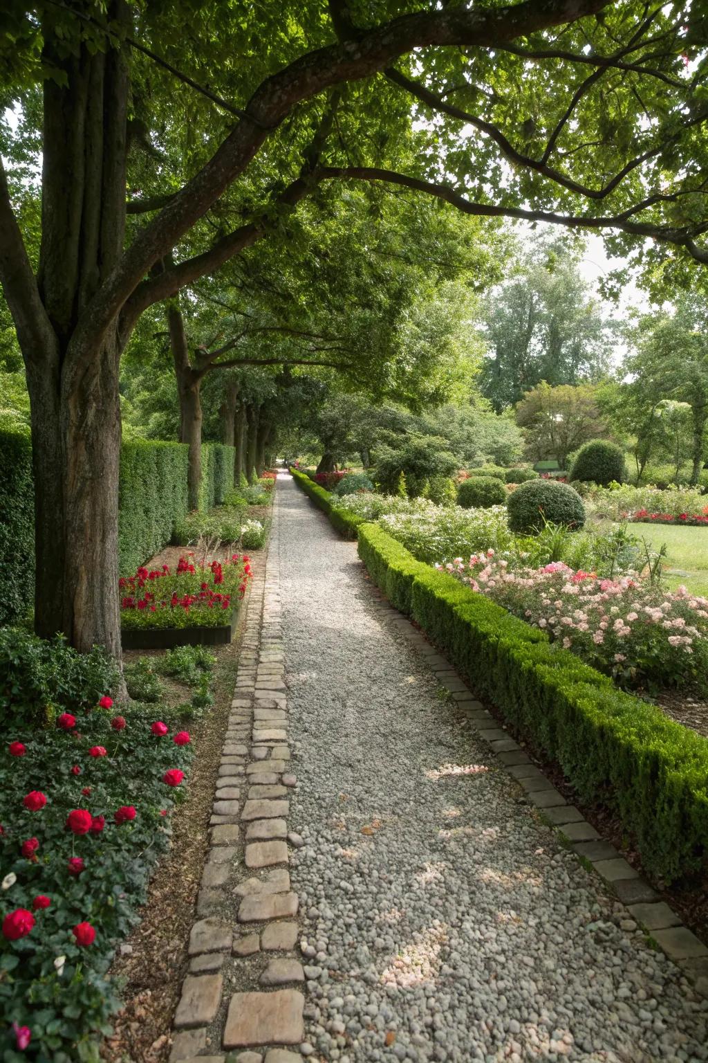Trails with unique feels and sounds enhance the tactile garden experience.