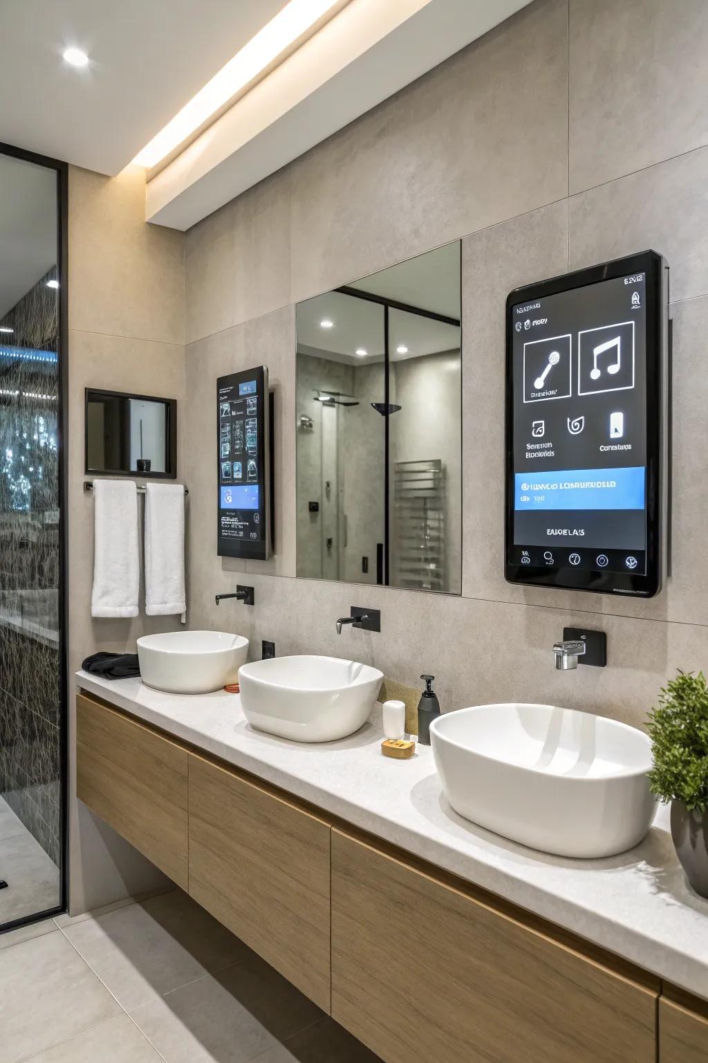 Smart tech brings convenience and modernity to the bathroom.