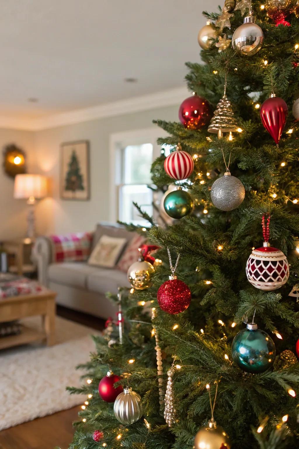 An assorted mix of styles creates a tree full of personality.