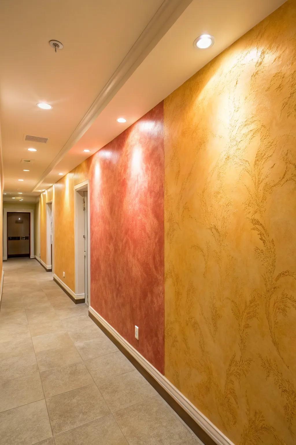 Make a striking impression with a Plaster Finishing Set accent wall in your hallway.