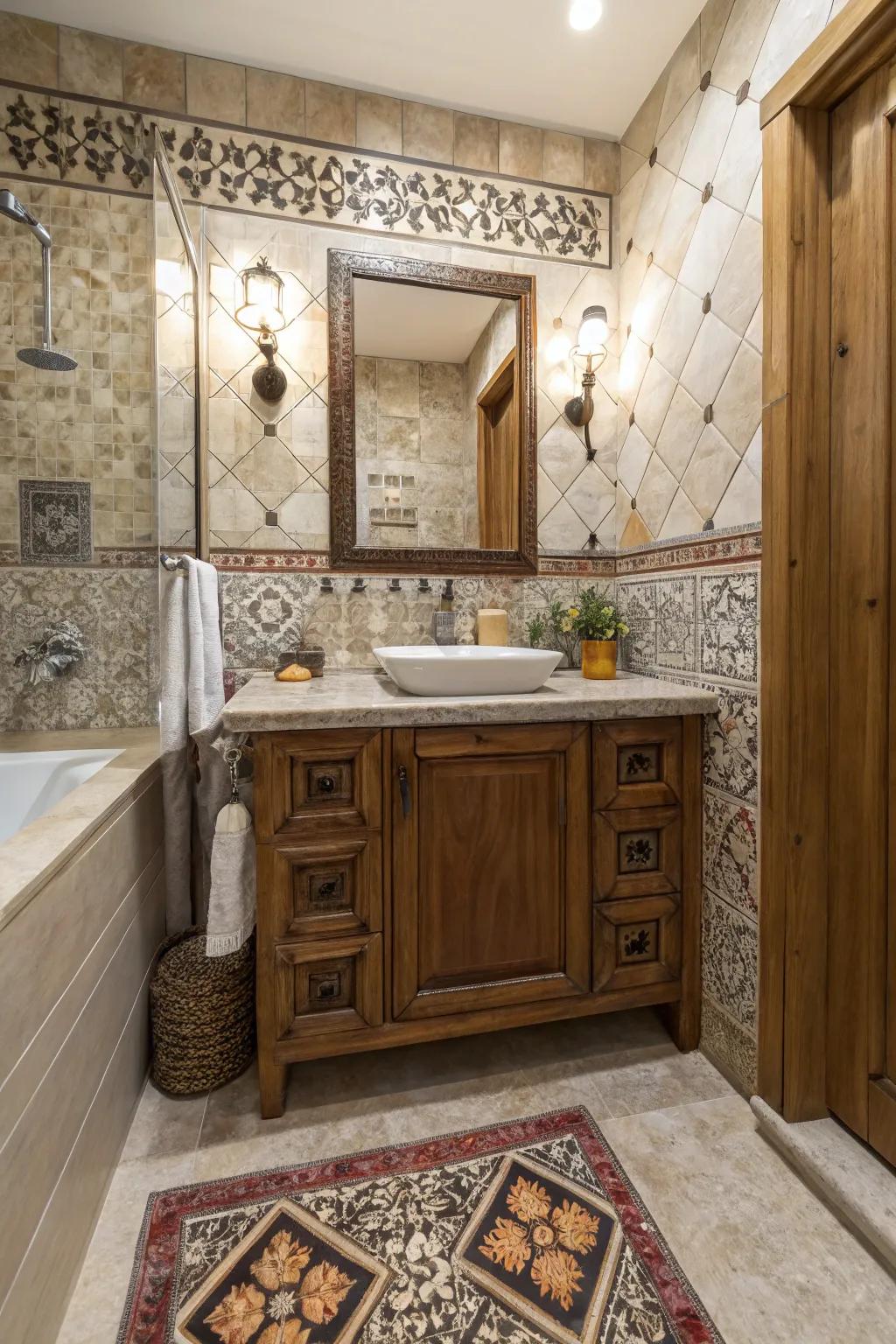 Textures introduce depth and keep small spaces interesting.