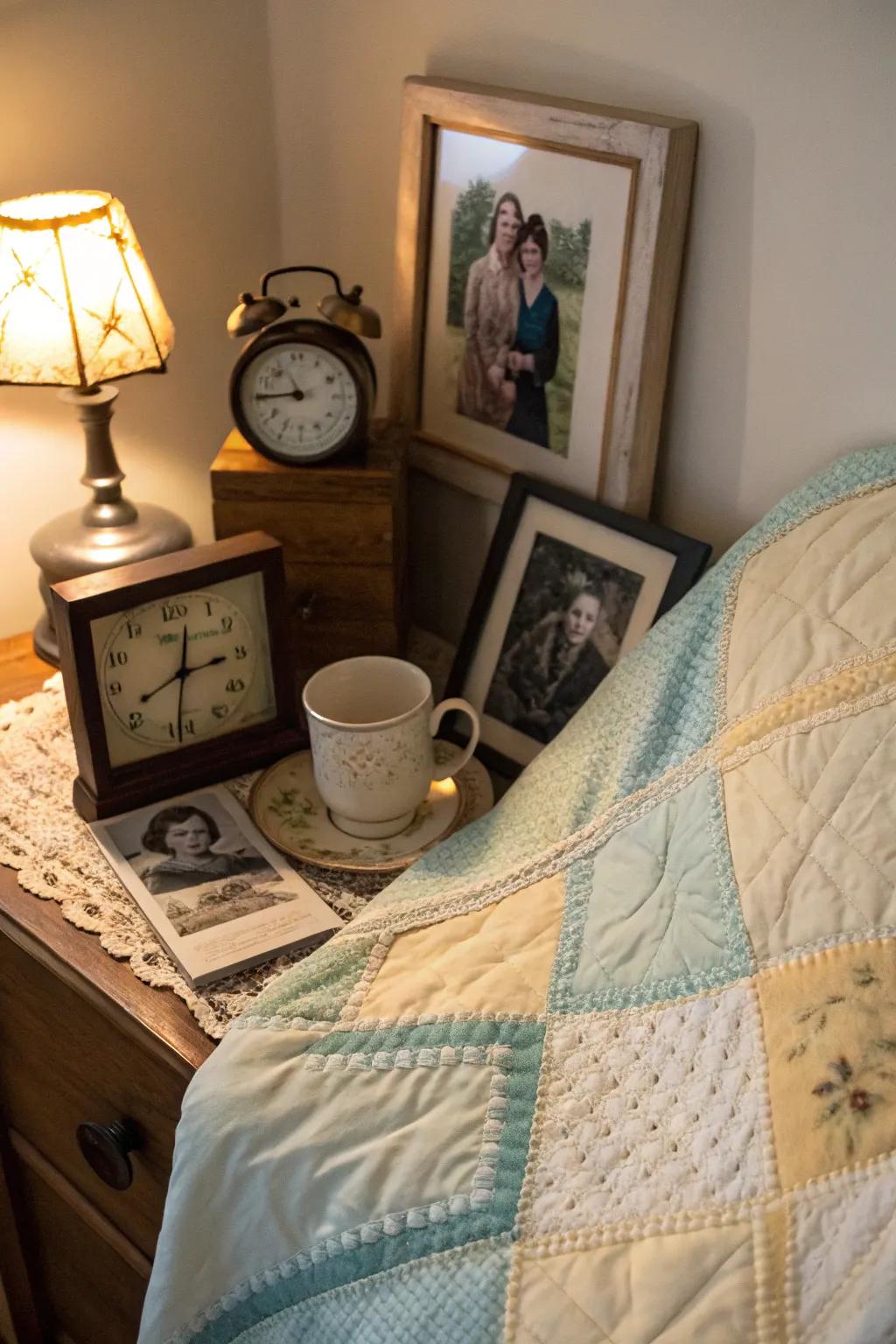 Family heirlooms make decor personal.