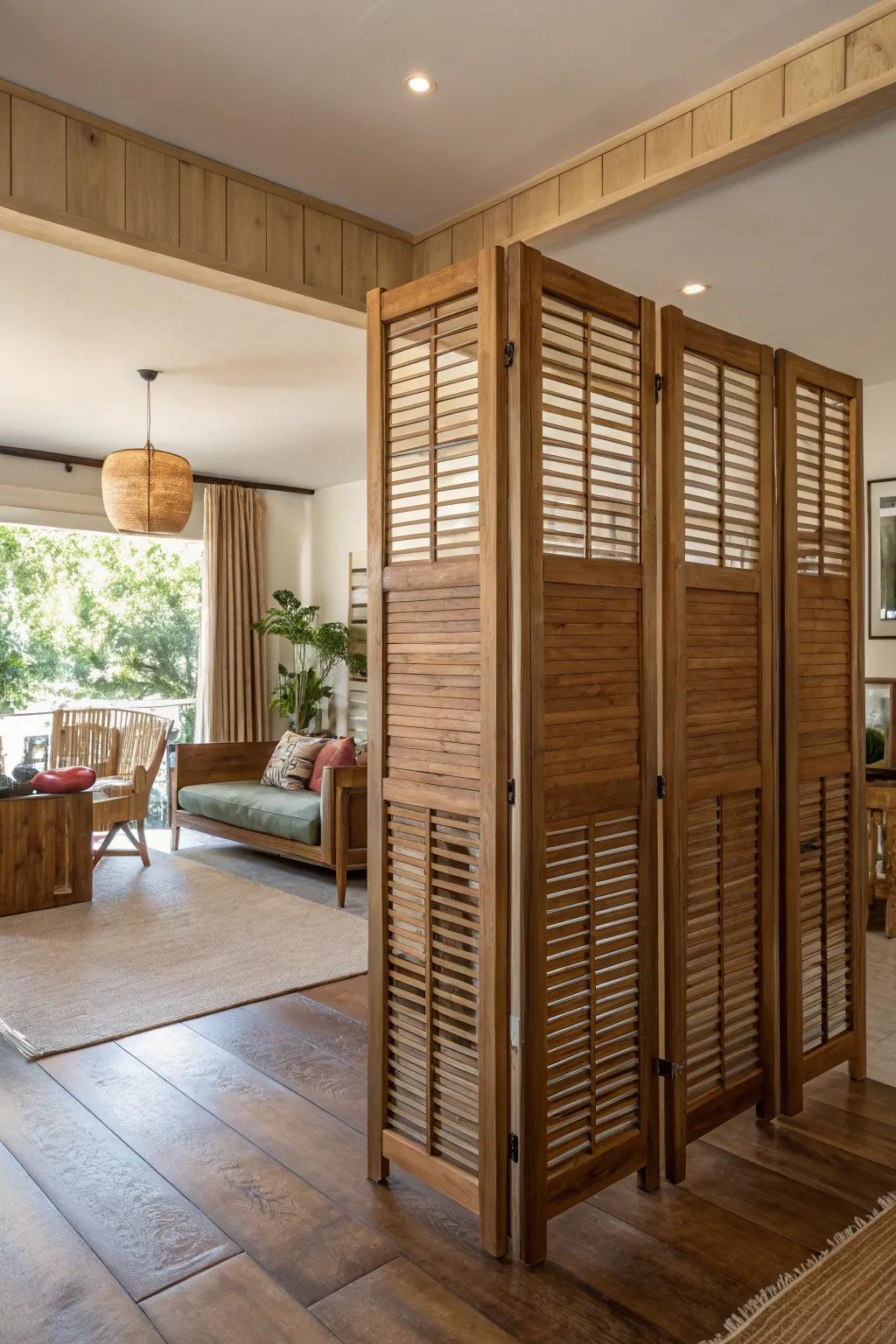 Define areas using wood board dividers.