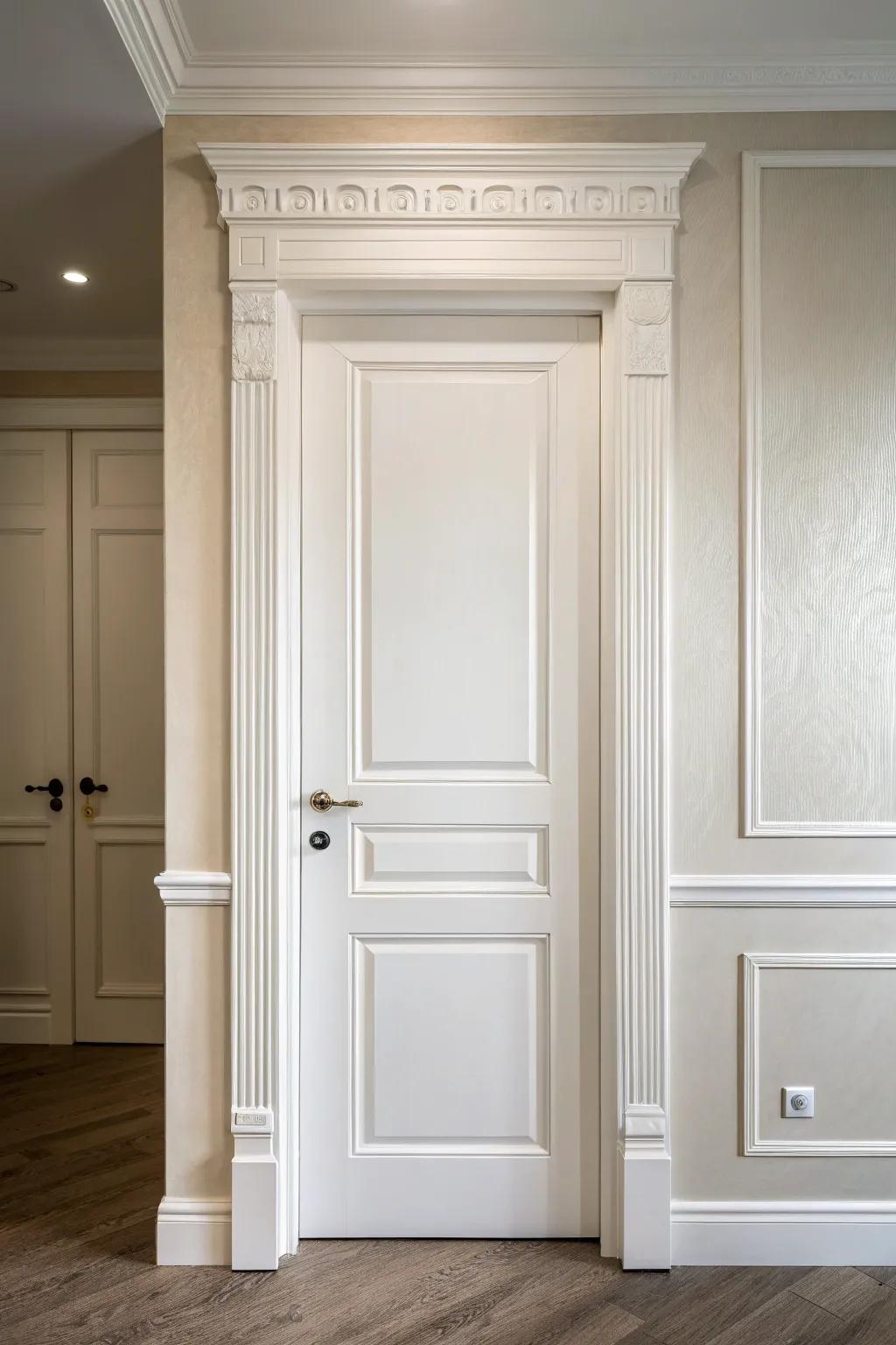 Soft ivory doors provide a clean, timeless feel.