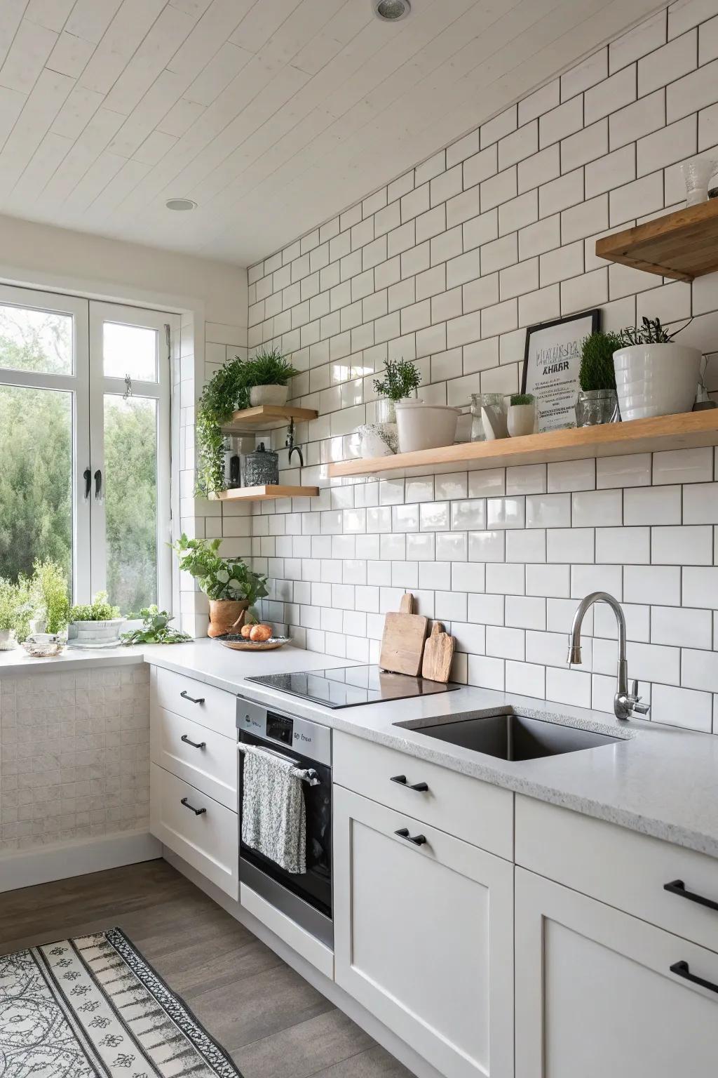 Large-format tiles delivering a uniform aesthetic.