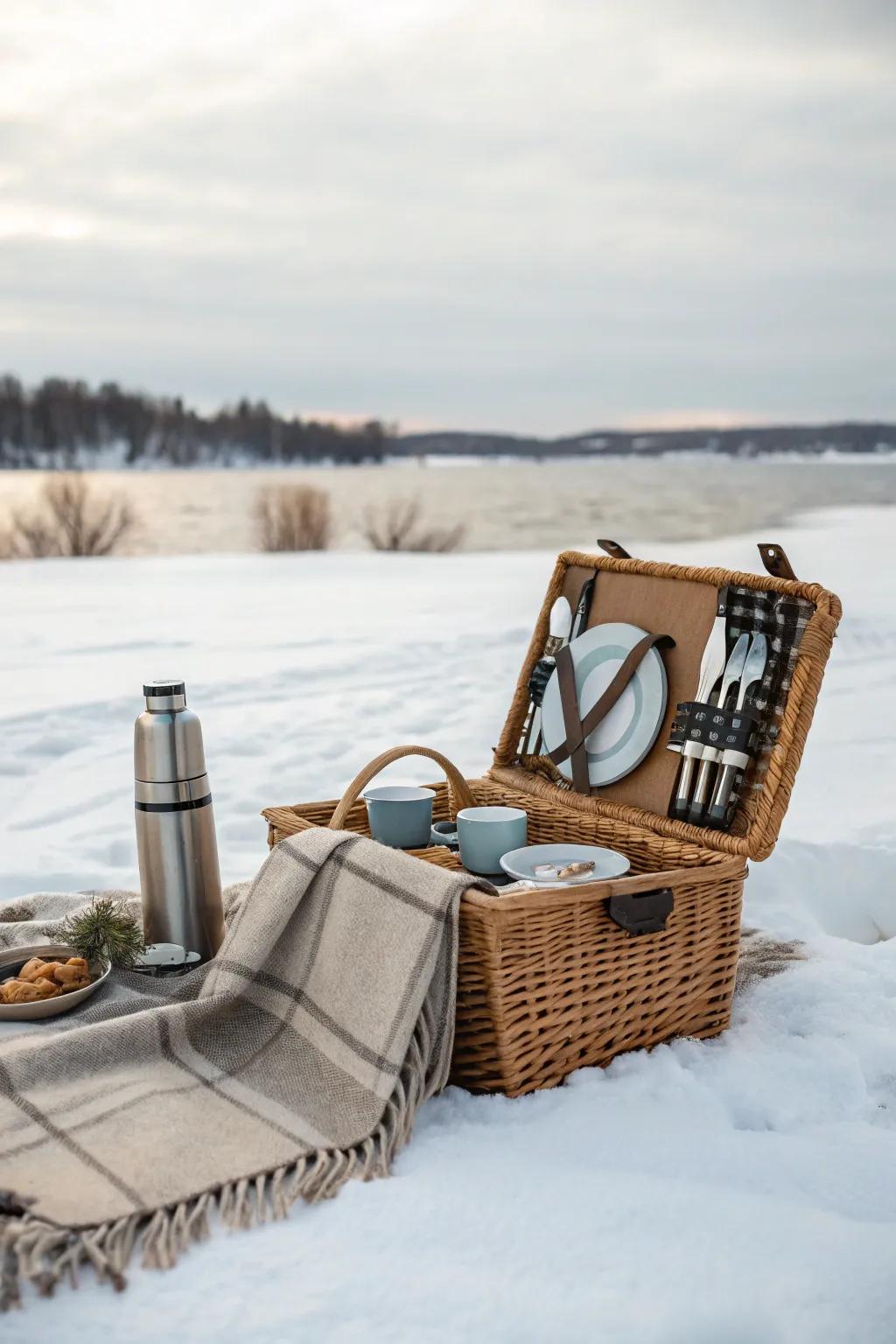 A chic picnic hamper keeps your essentials organized.