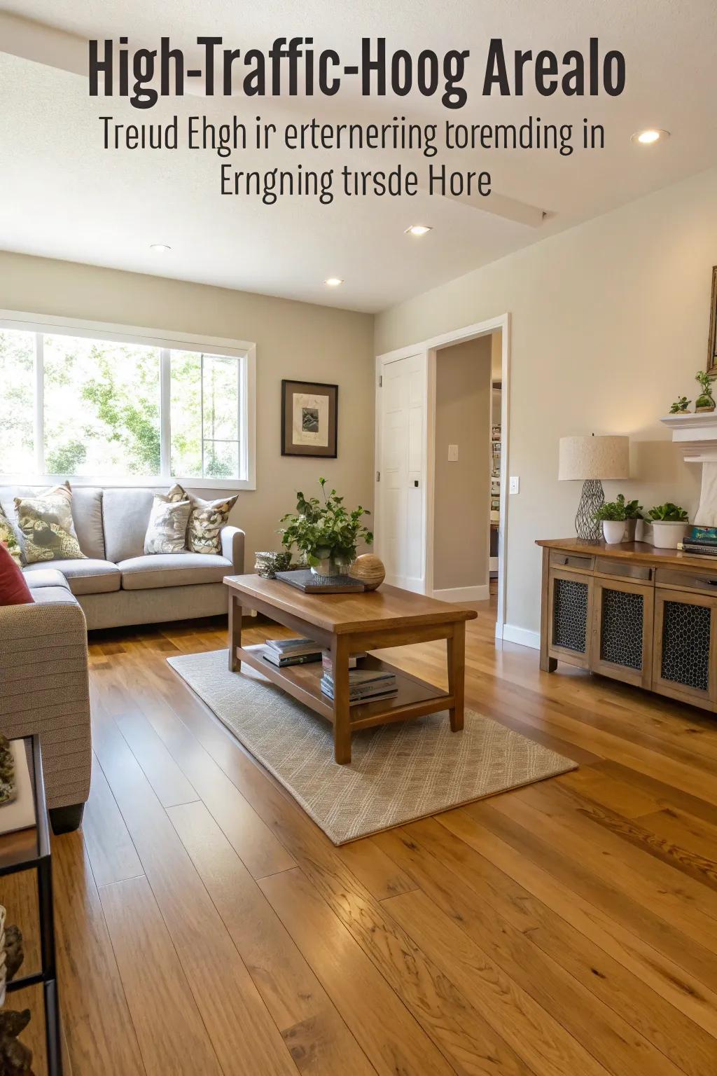 High-footfall area showcasing hardwood flooring.