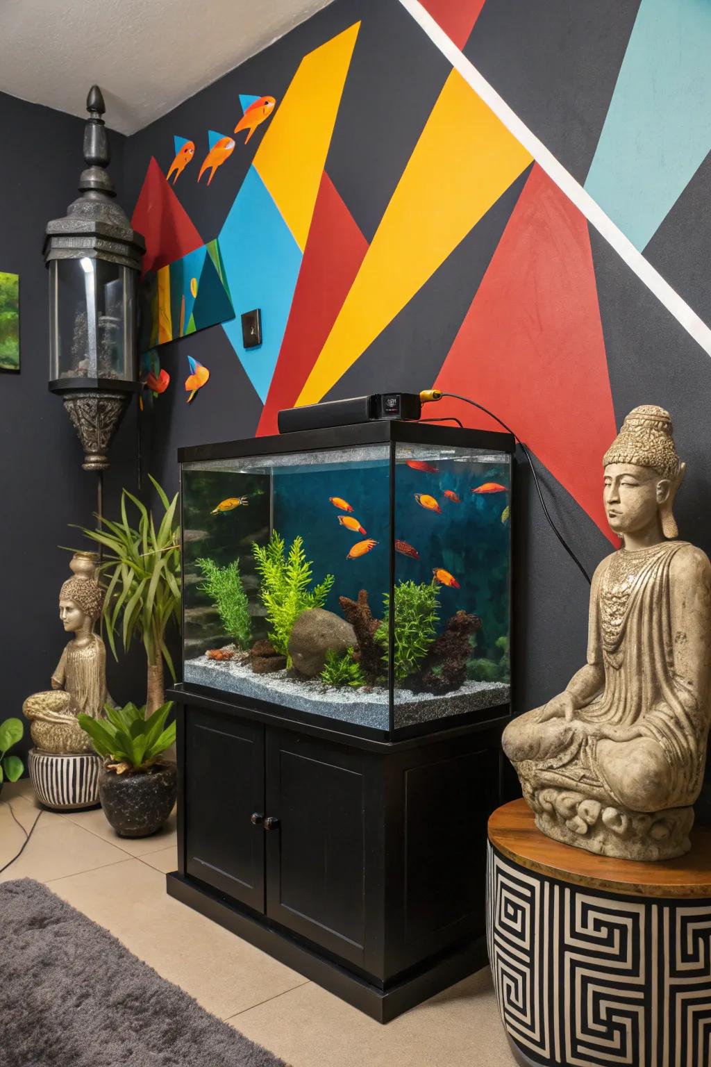 Modern artistic elements transform your aquarium into a fashionable focal point.
