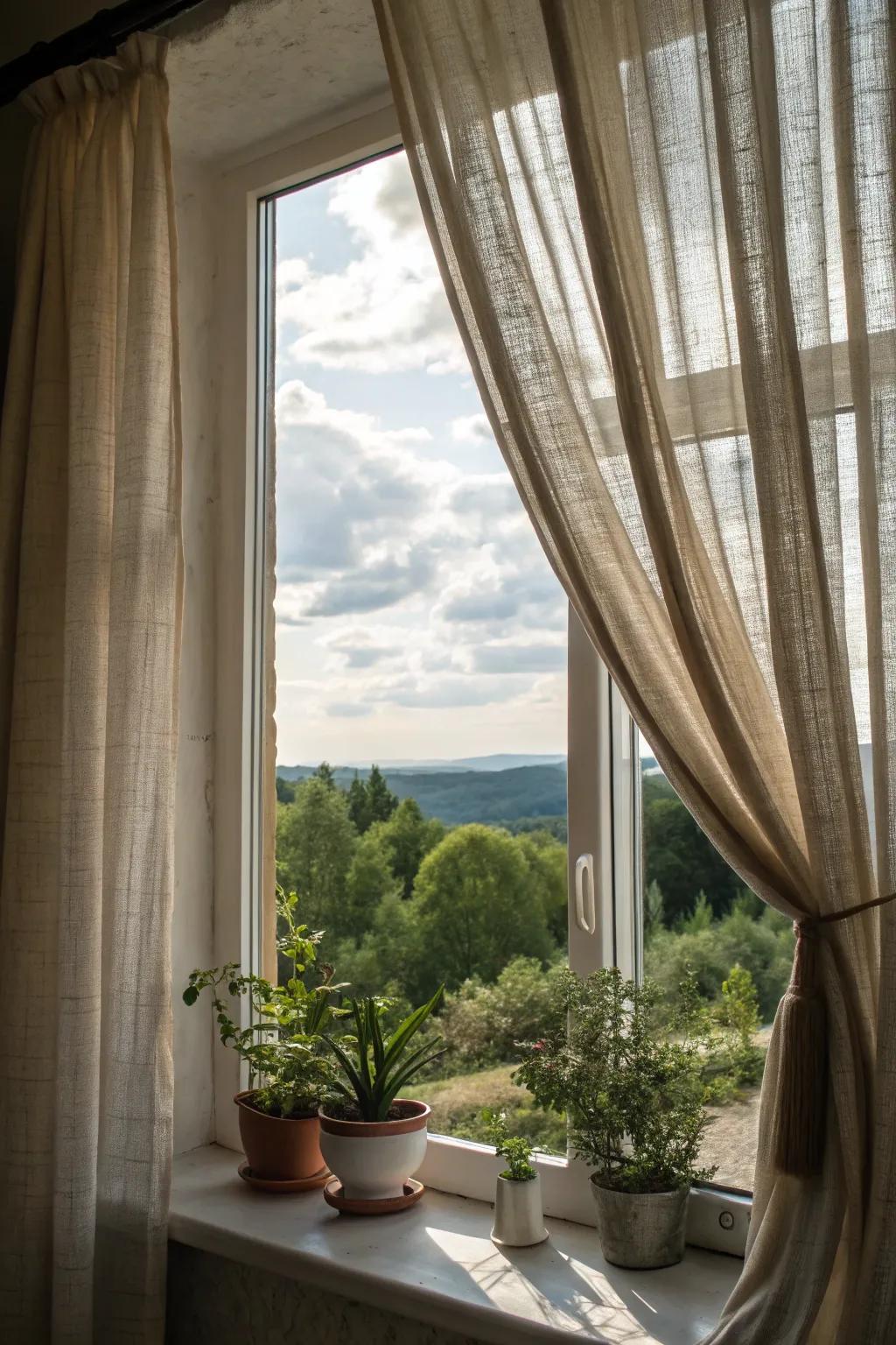 Incorporate depth to your area using textured window coverings.