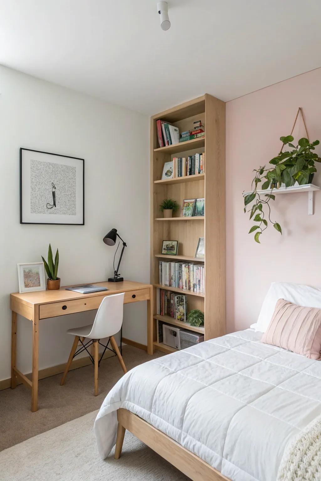 Minimalist design establishing a tranquil and focused setting.