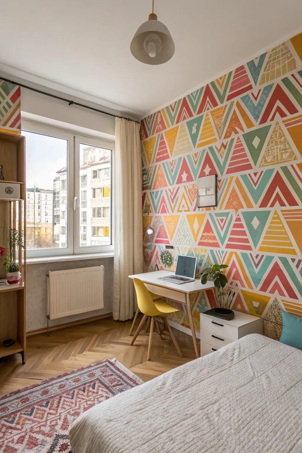 Without making a commitment, temporary wallpaper allows for creative expression.