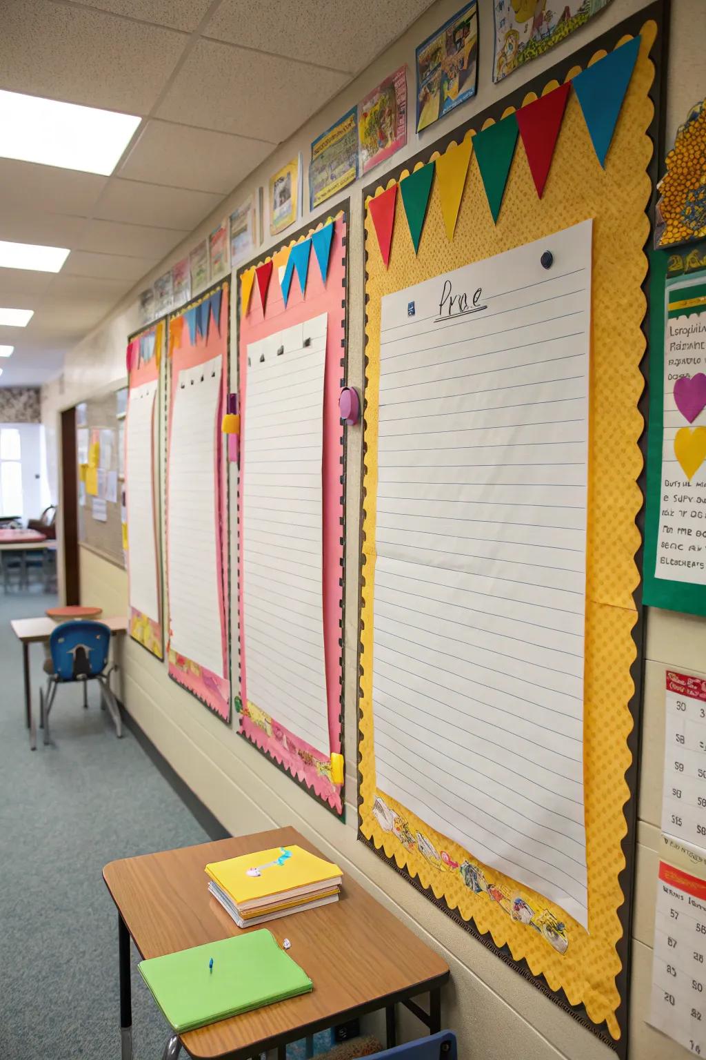 A notebook-themed board that’s classic and fun.