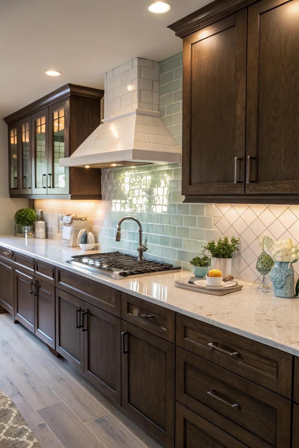 Gentle elegance using soft tones.