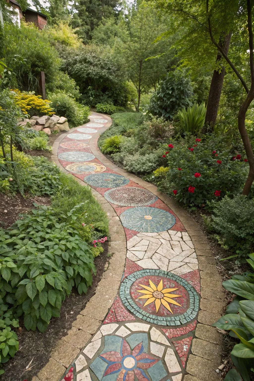 Create unique pattern designs with crushed rock fines for an artistic garden touch.
