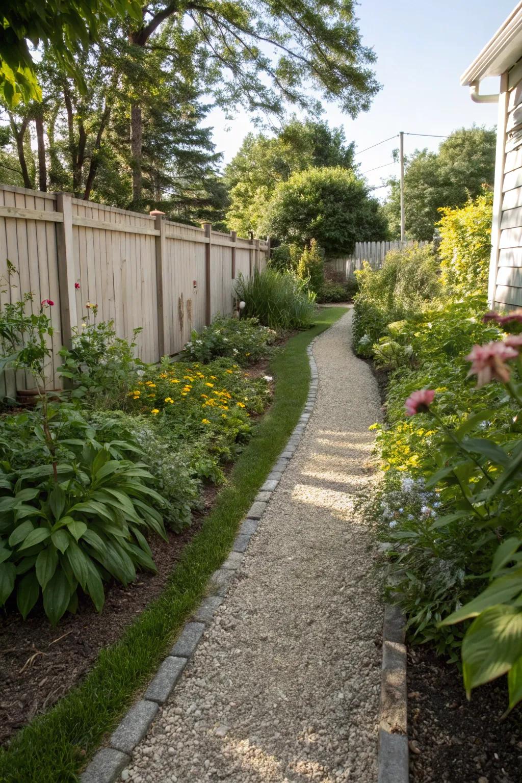 A permeable walkway enables water to pass through effortlessly.