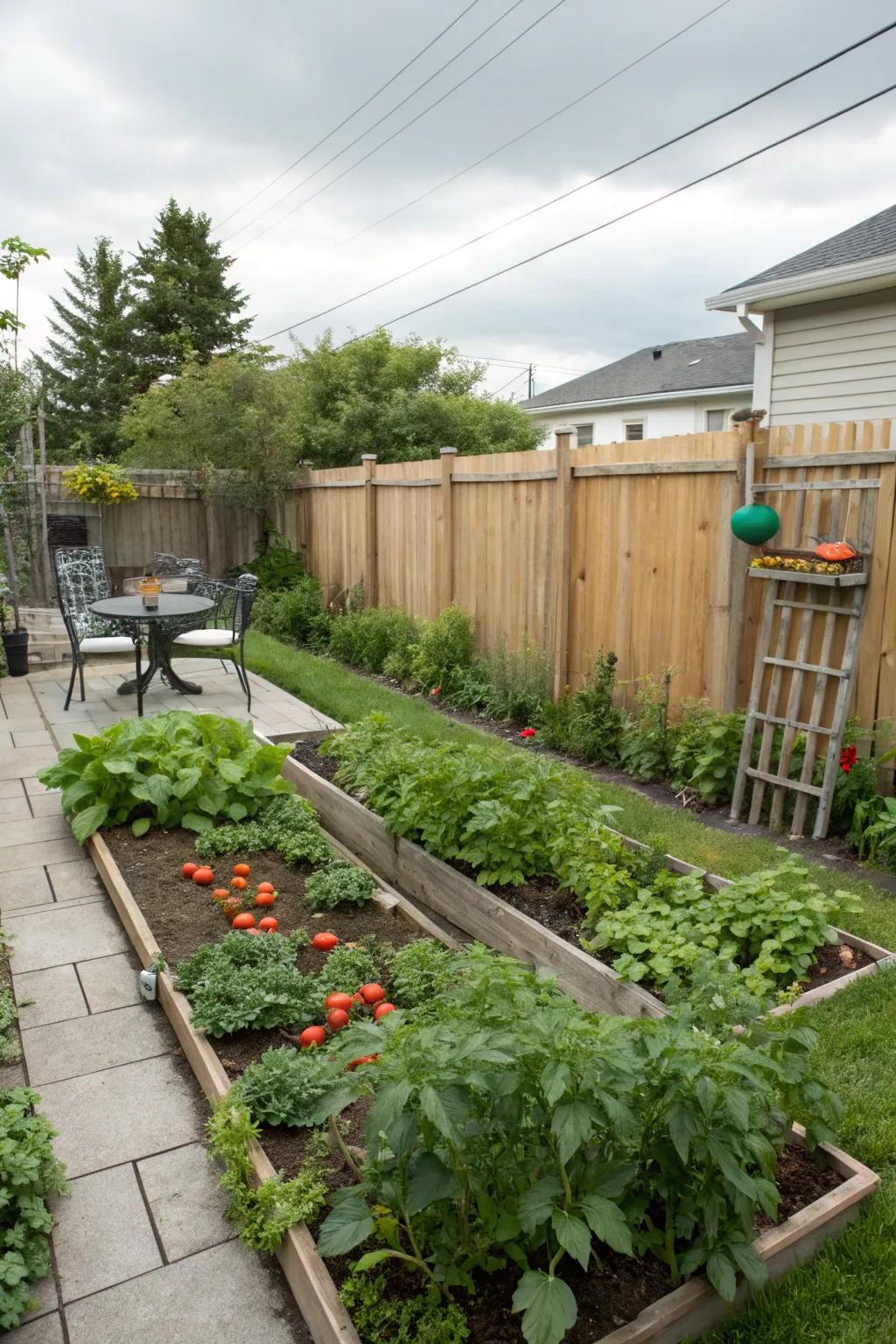 A herb or vegetable garden adding freshness and utility.