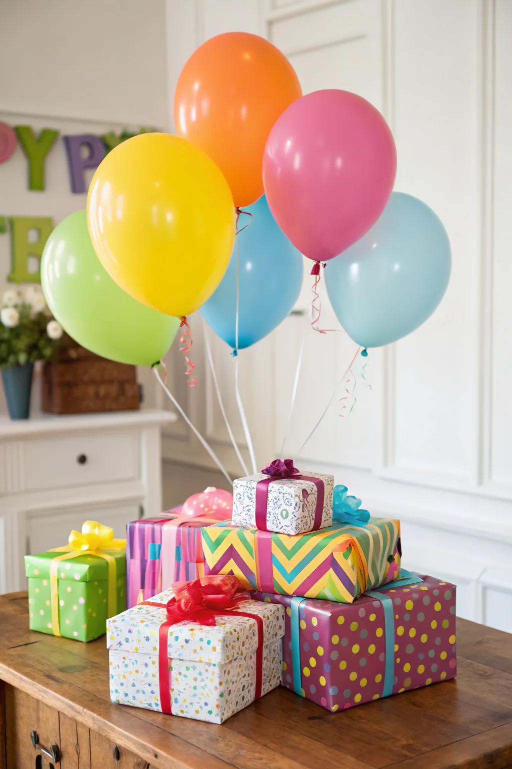 Orb-wrapped gifts create a delightful surprise perfect for any occasion.