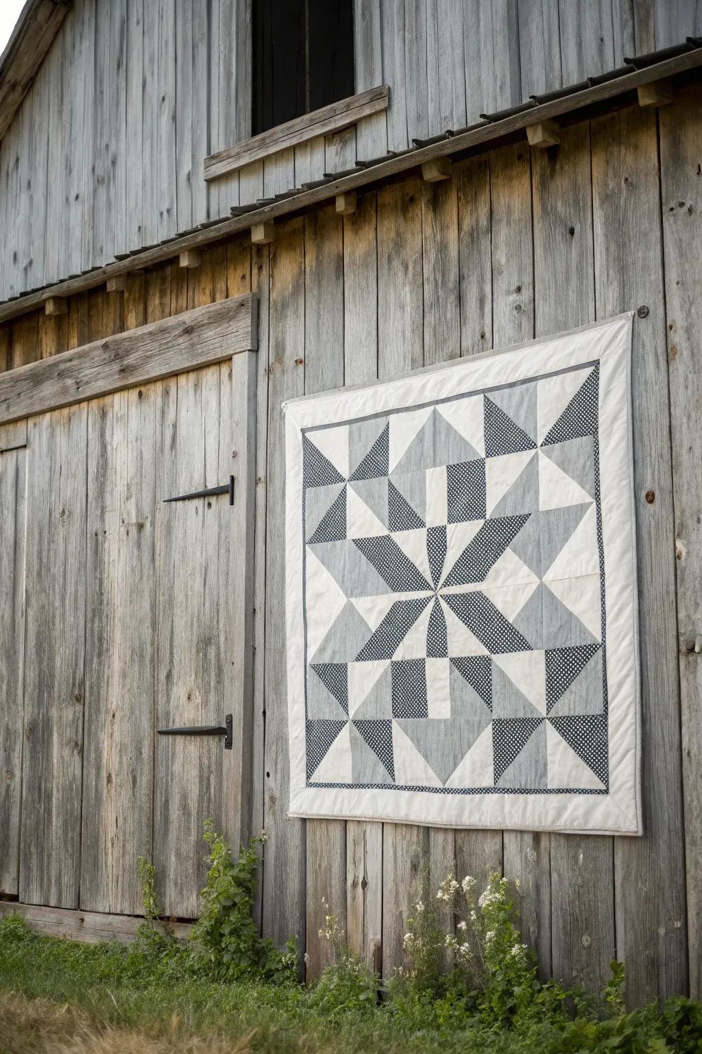 Sophisticated monochrome quilt design.
