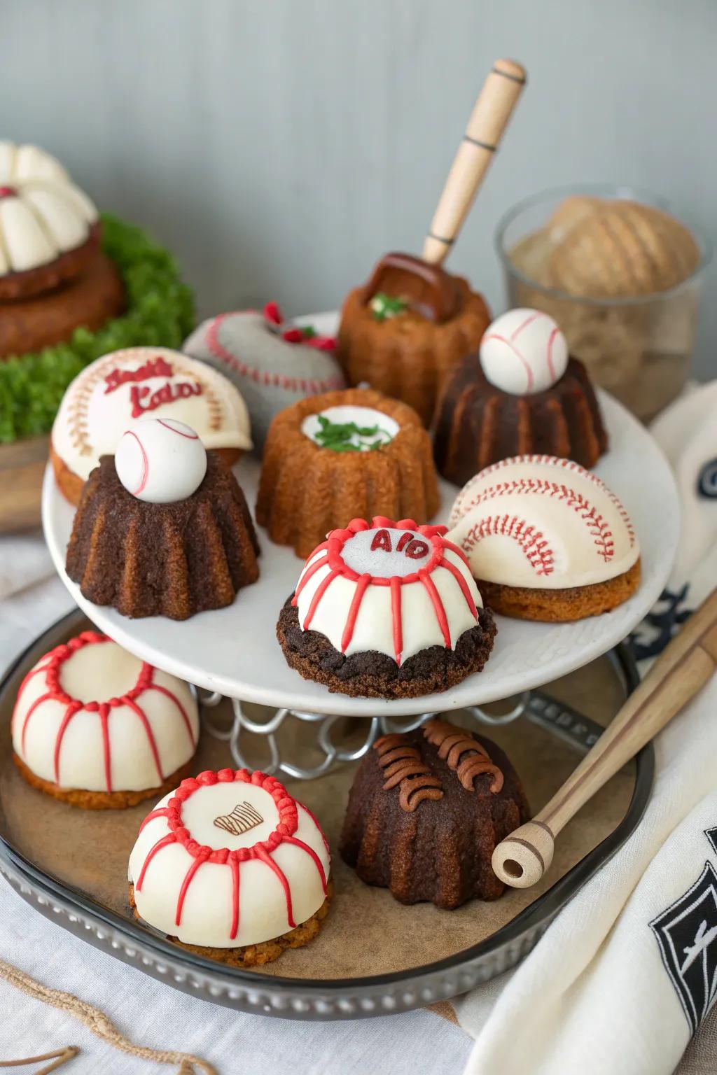 Mini sport tiered cakes that make for a charming treat.
