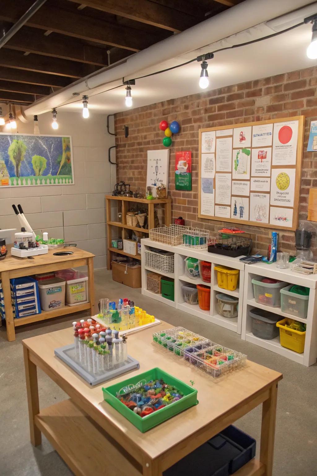 A science corner ignites curiosity and hands-on learning.
