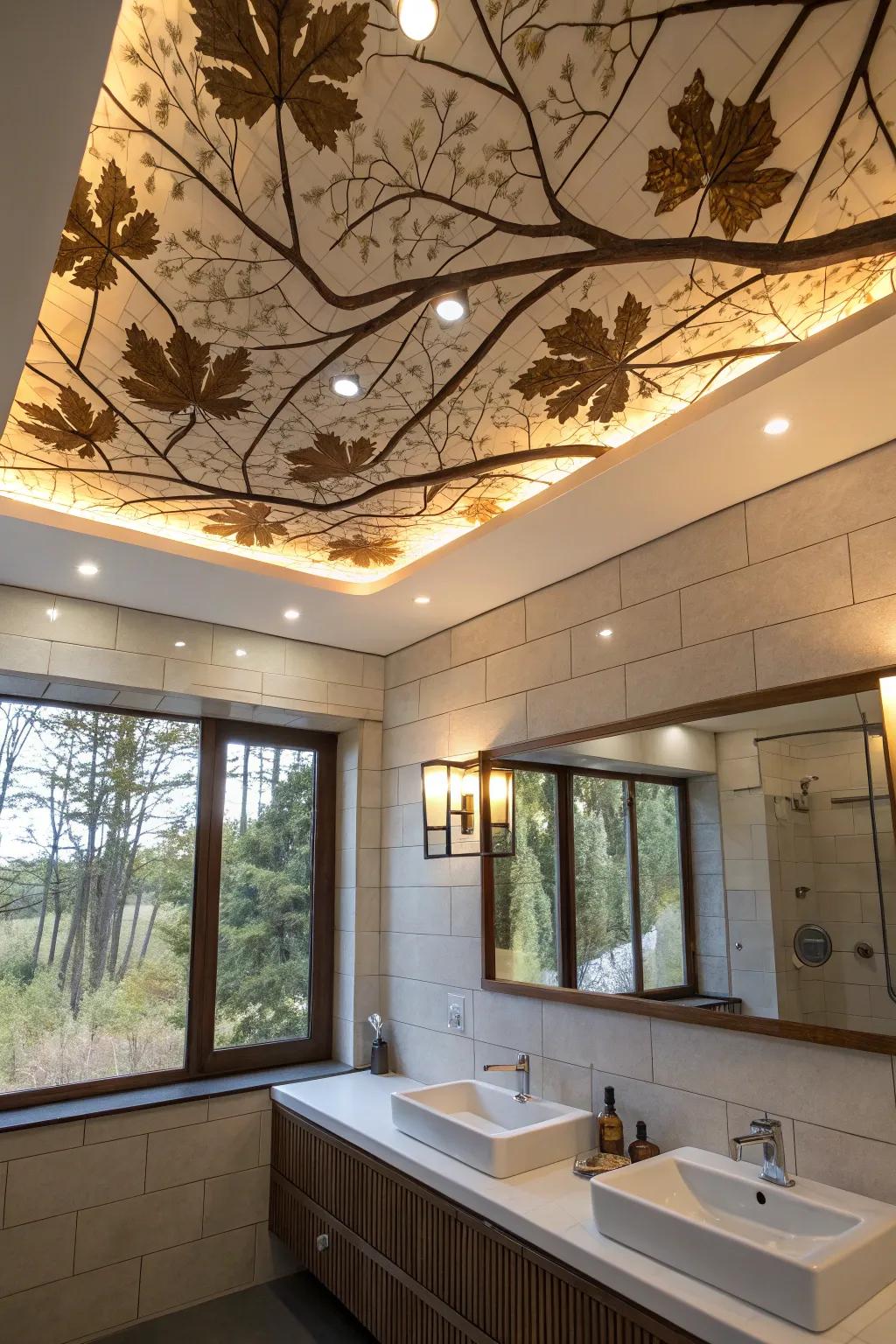 Organic-inspired lighting adds tranquility with natural shapes.