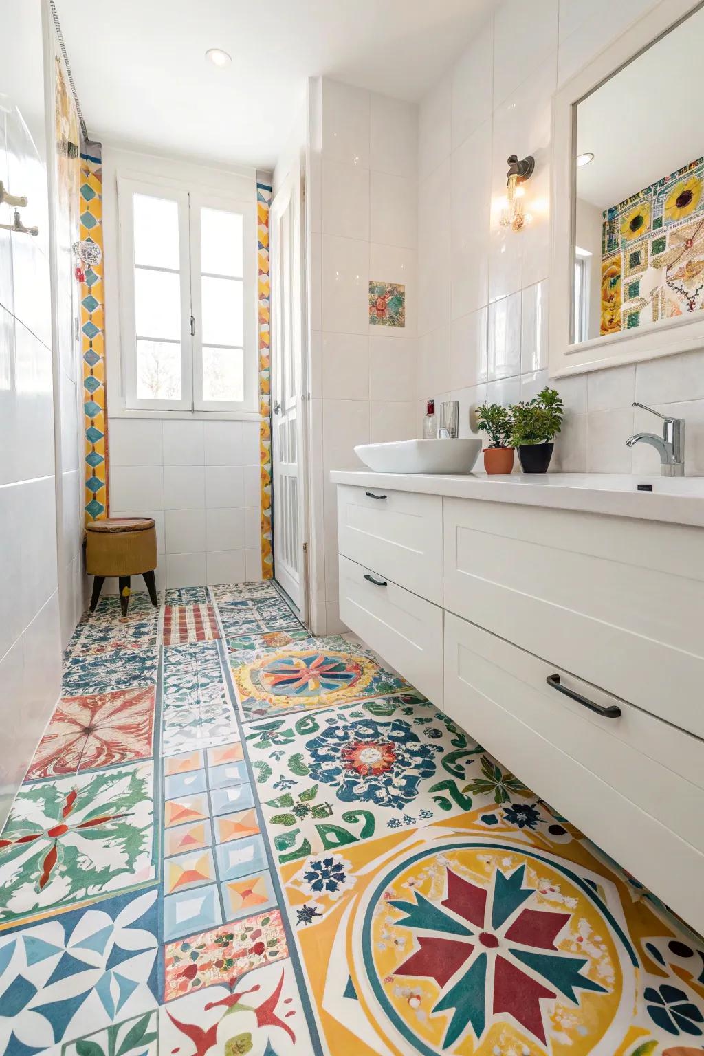 Encaustic tiles allow for artistic expression.