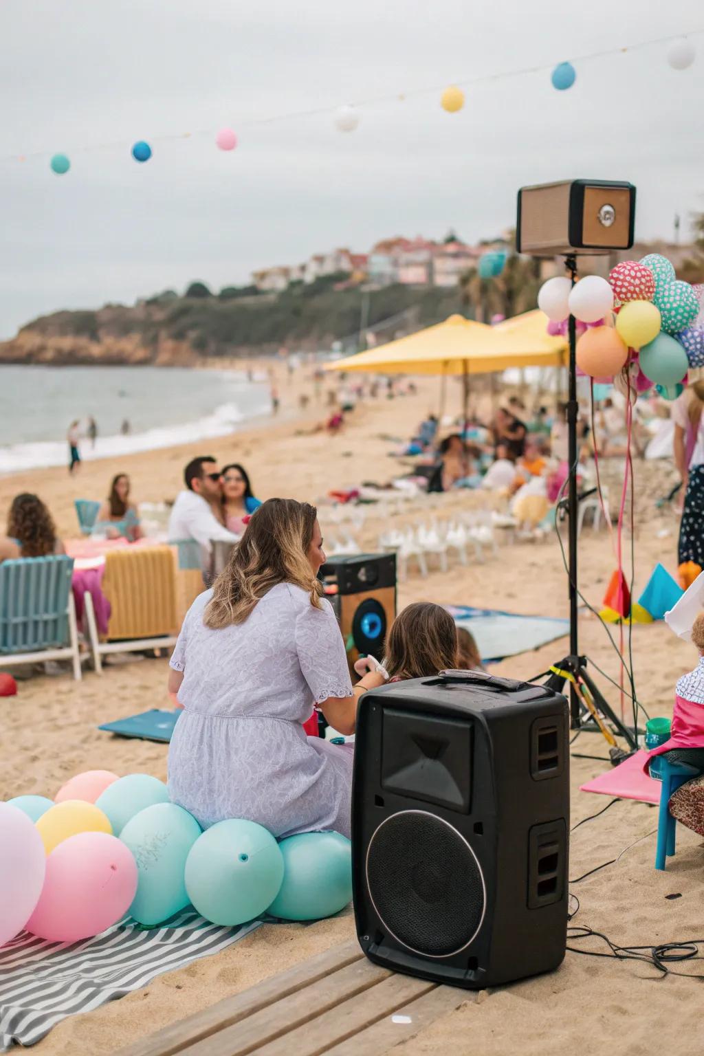 A beach-inspired musical selection maintains a vibrant and festive ambiance.