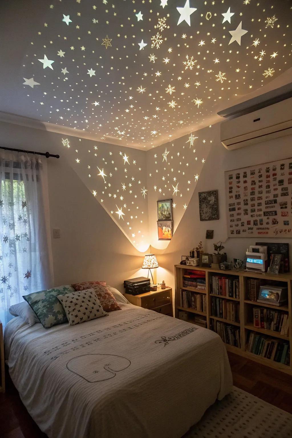 Projection lights introduce visual intrigue.
