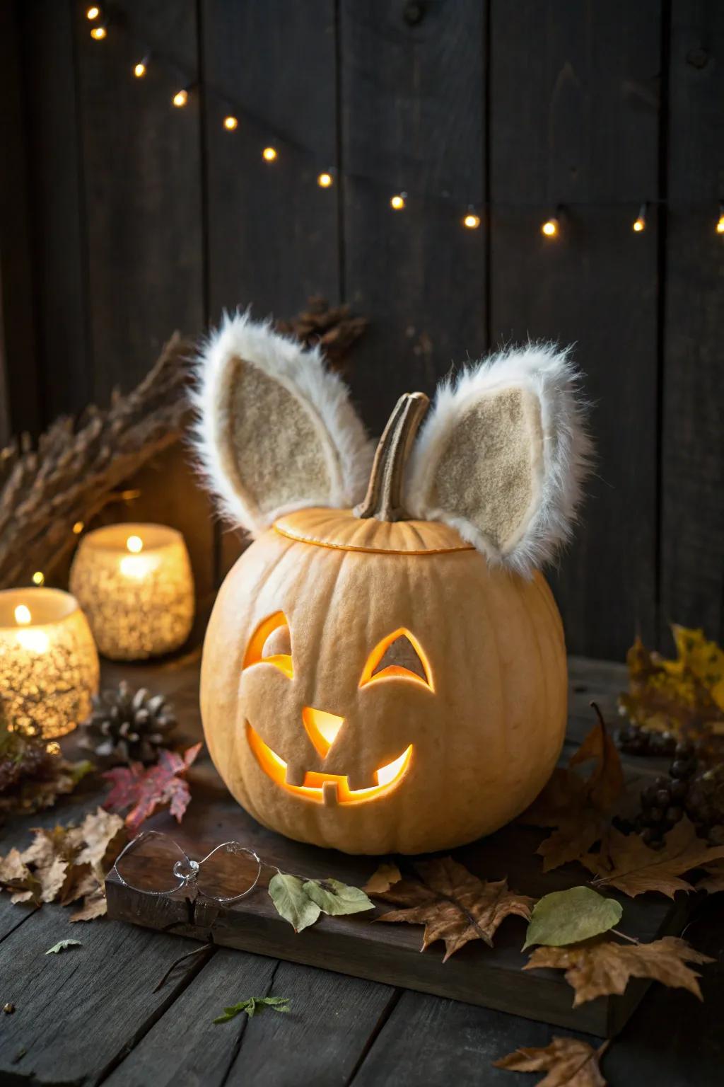 With an adorable faux fur pumpkin design, create your own furry buddy this Halloween!