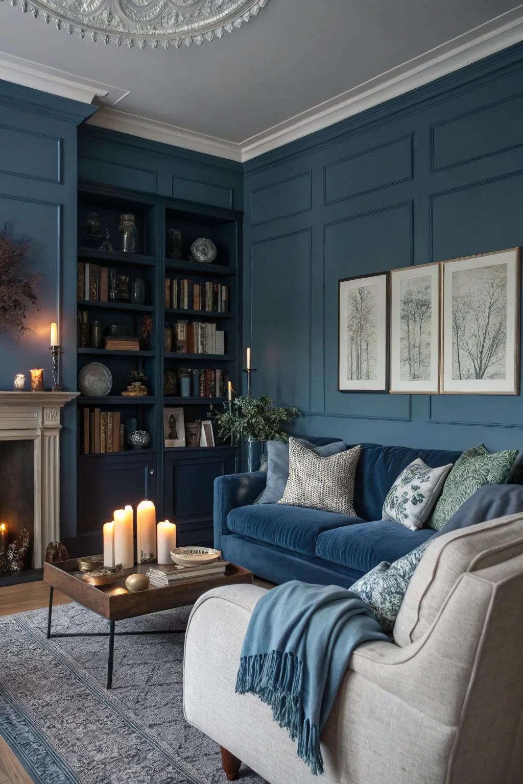Cloudy blues evoke tranquility and drama