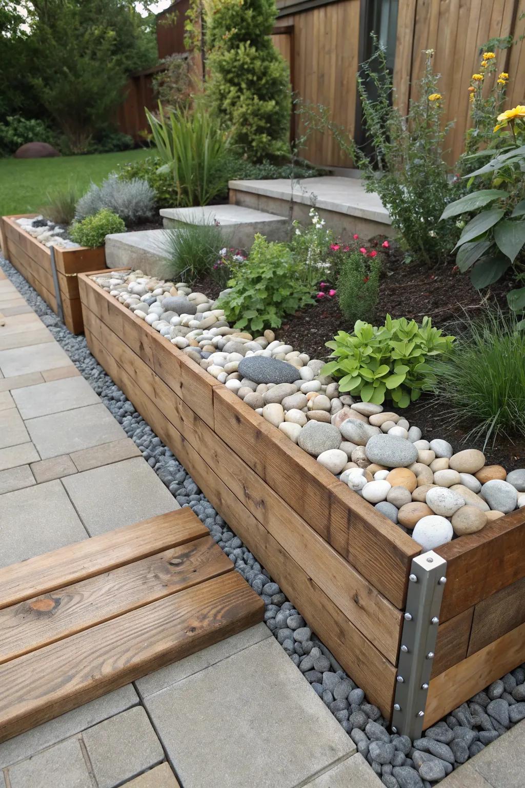Combine materials for a unique, personalized garden design.