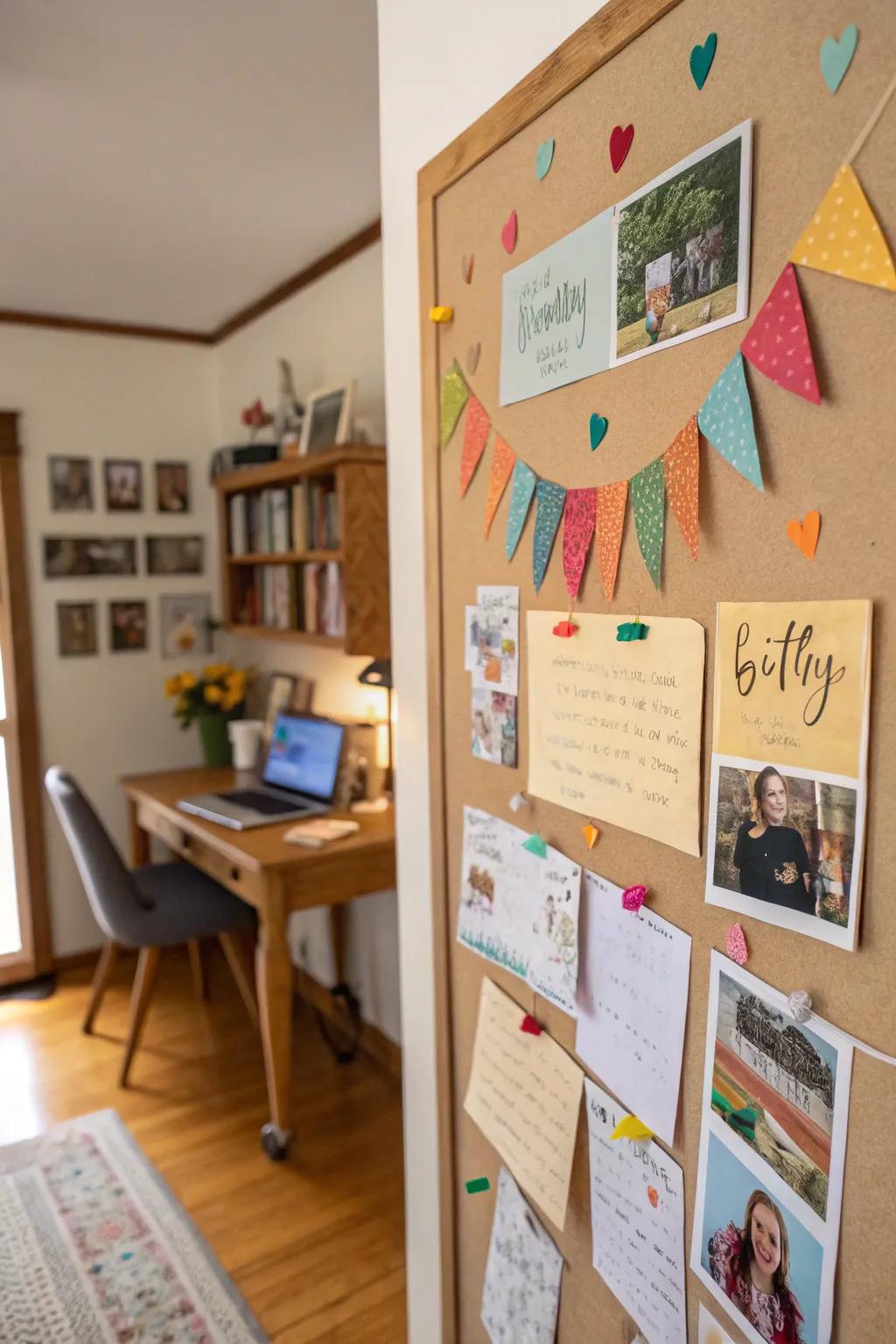 DIY-themed birthday display for a personal touch.
