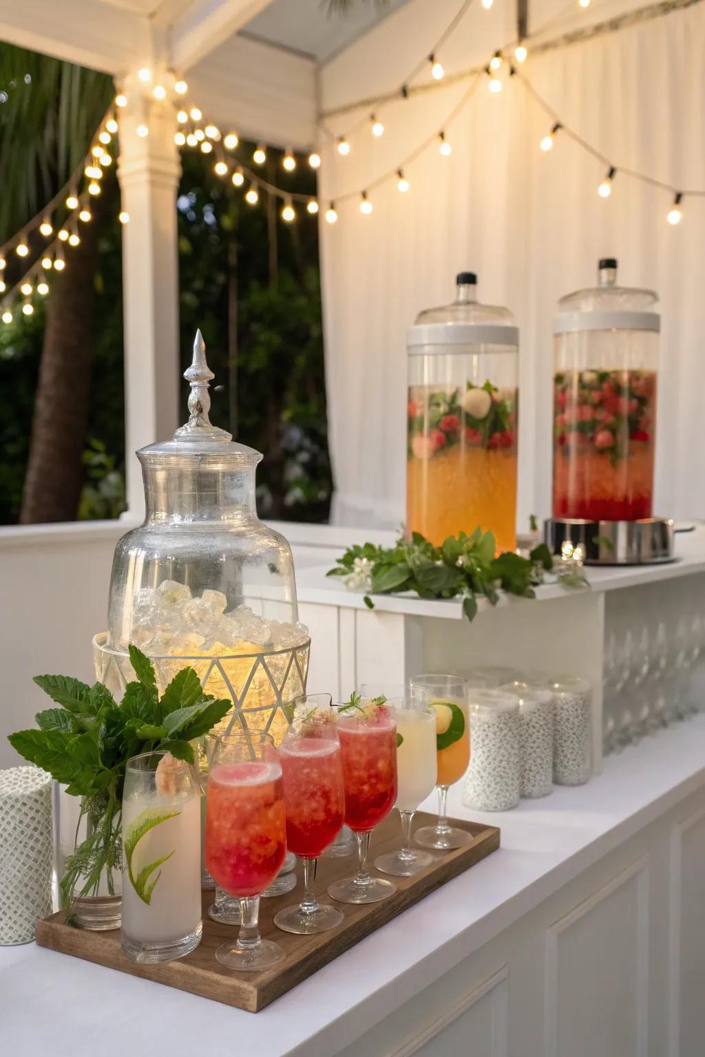 A themed drink station is an experience in itself.