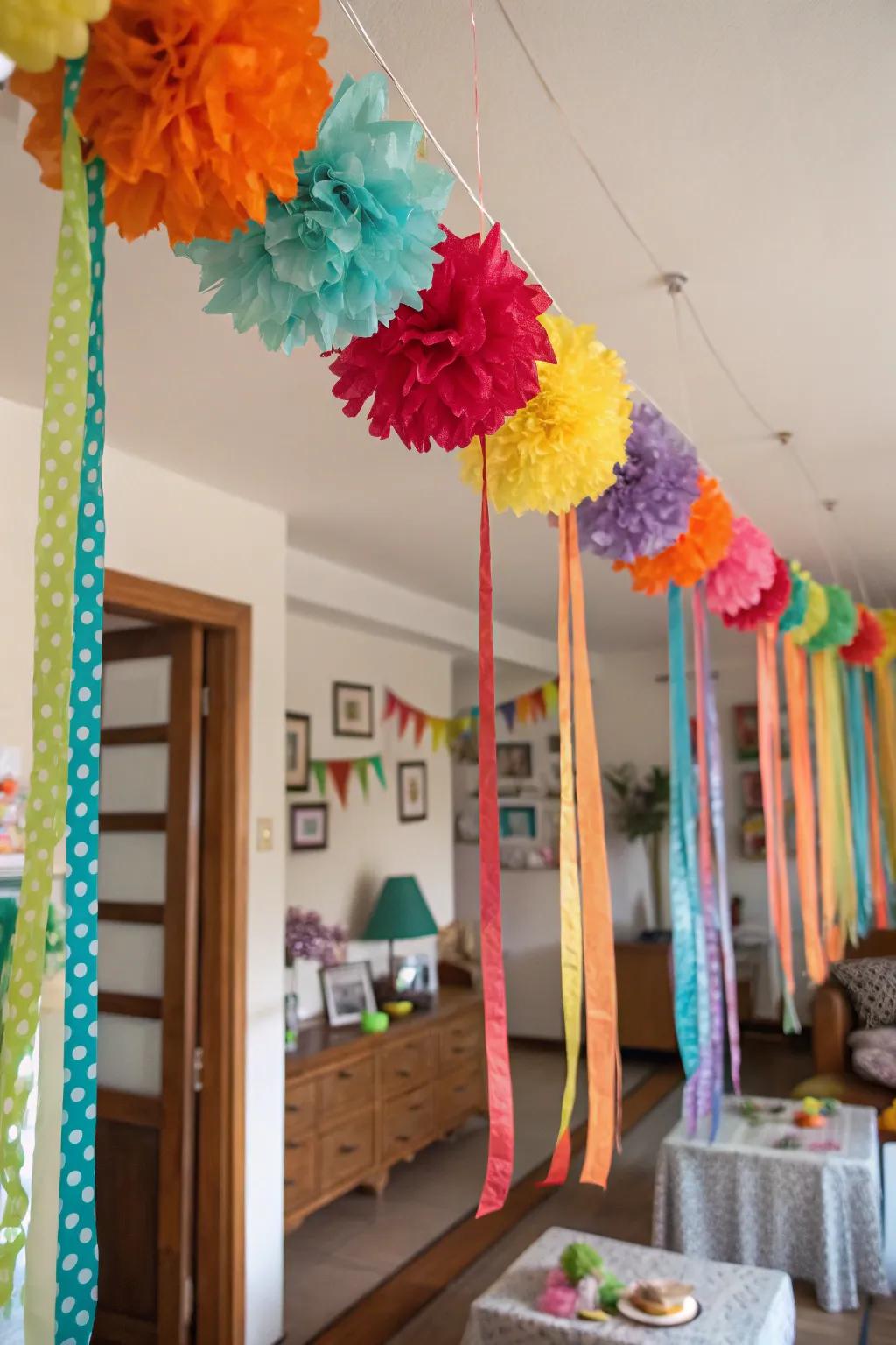 Suspended installations imparting active pizazz
