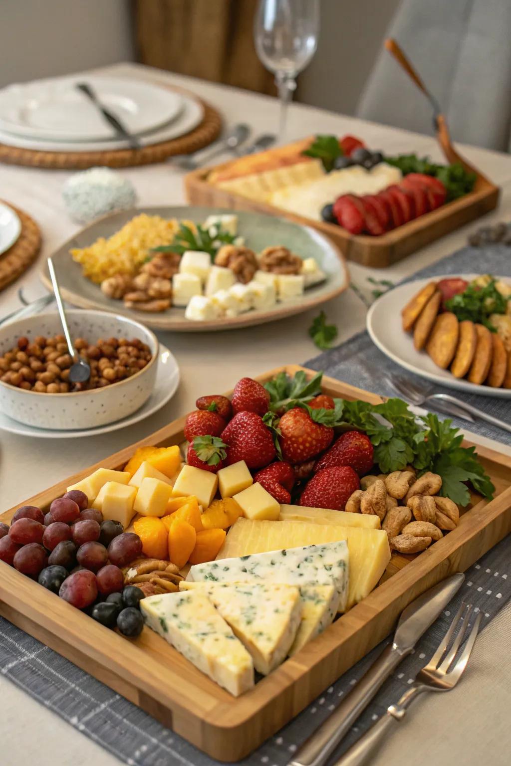 Collaborative food displays encourage guests to design their own culinary delights.