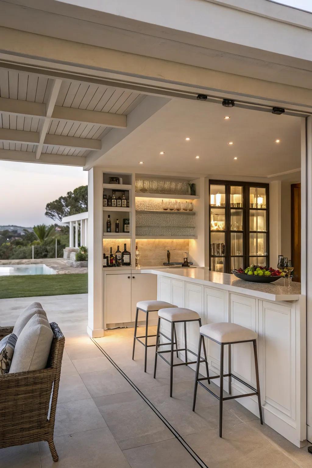 A minimalist bar that exudes elegance through simplicity and quality.