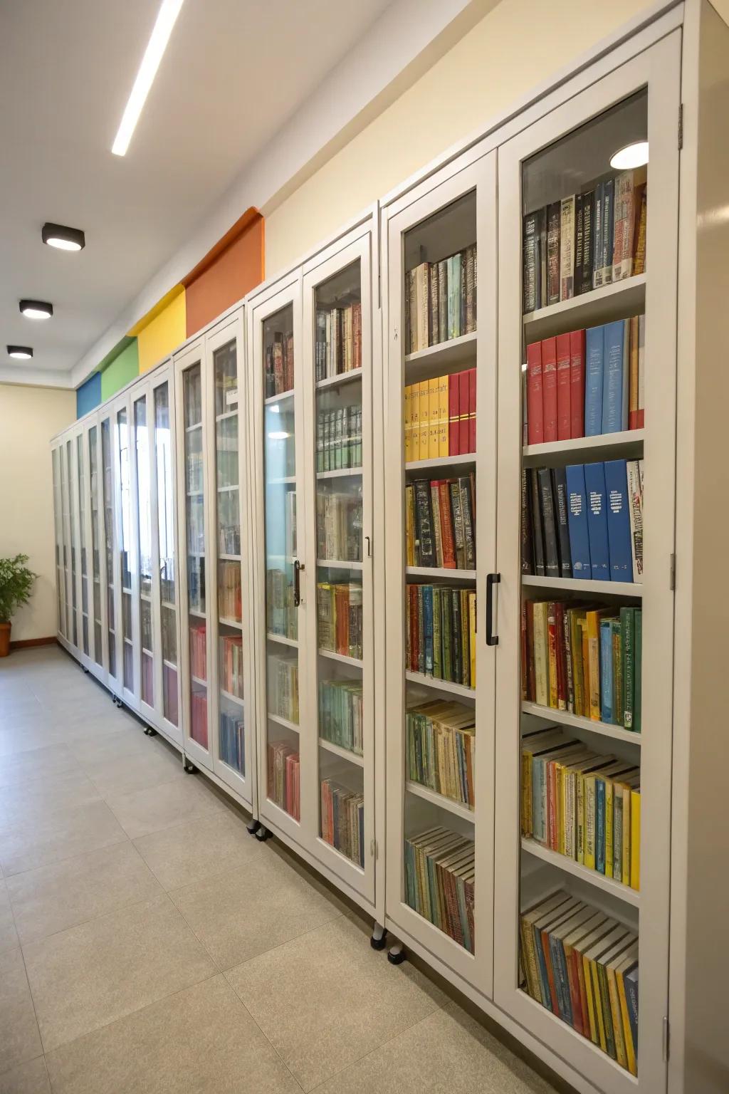 Custom storage units used as a book library.