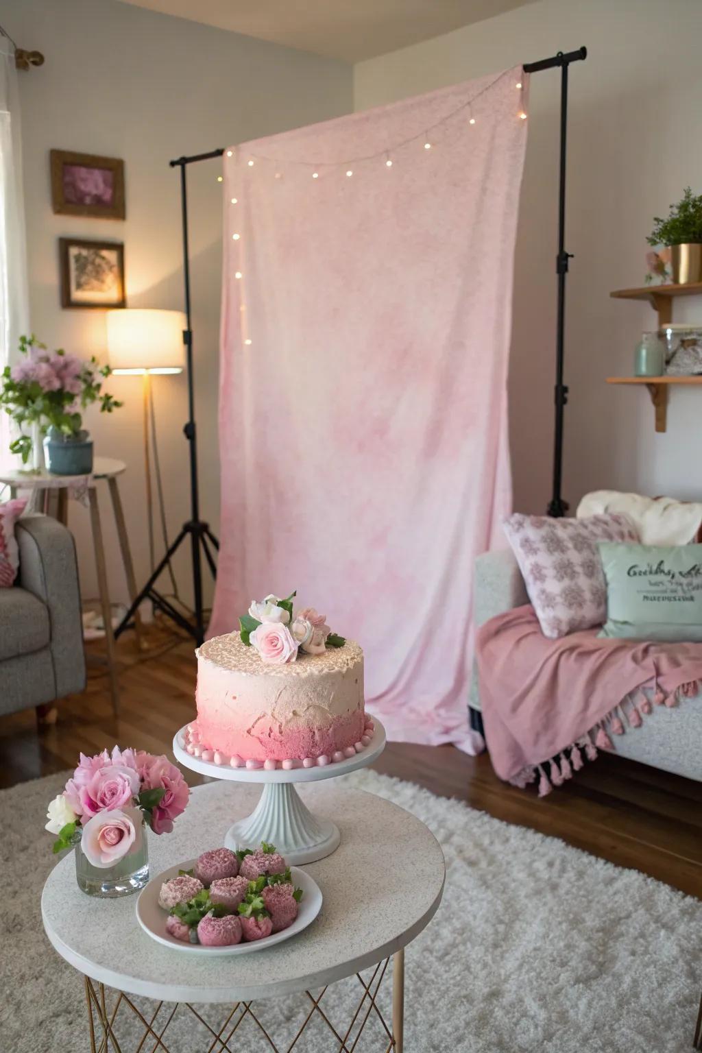 Enchanting in rose is a timeless choice for cake smash celebrations.